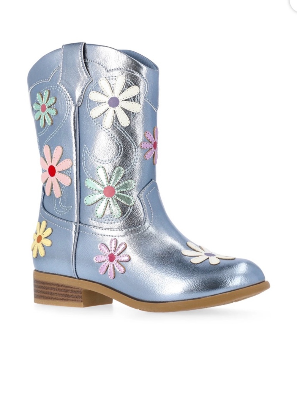 💜Wonder Nation Girls and Toddler Western Daisy Boots Size:9(big girls)